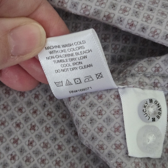 Lucky Brand Men's Large Classic Stretch Patterned Shirt - Picture 12 of 12